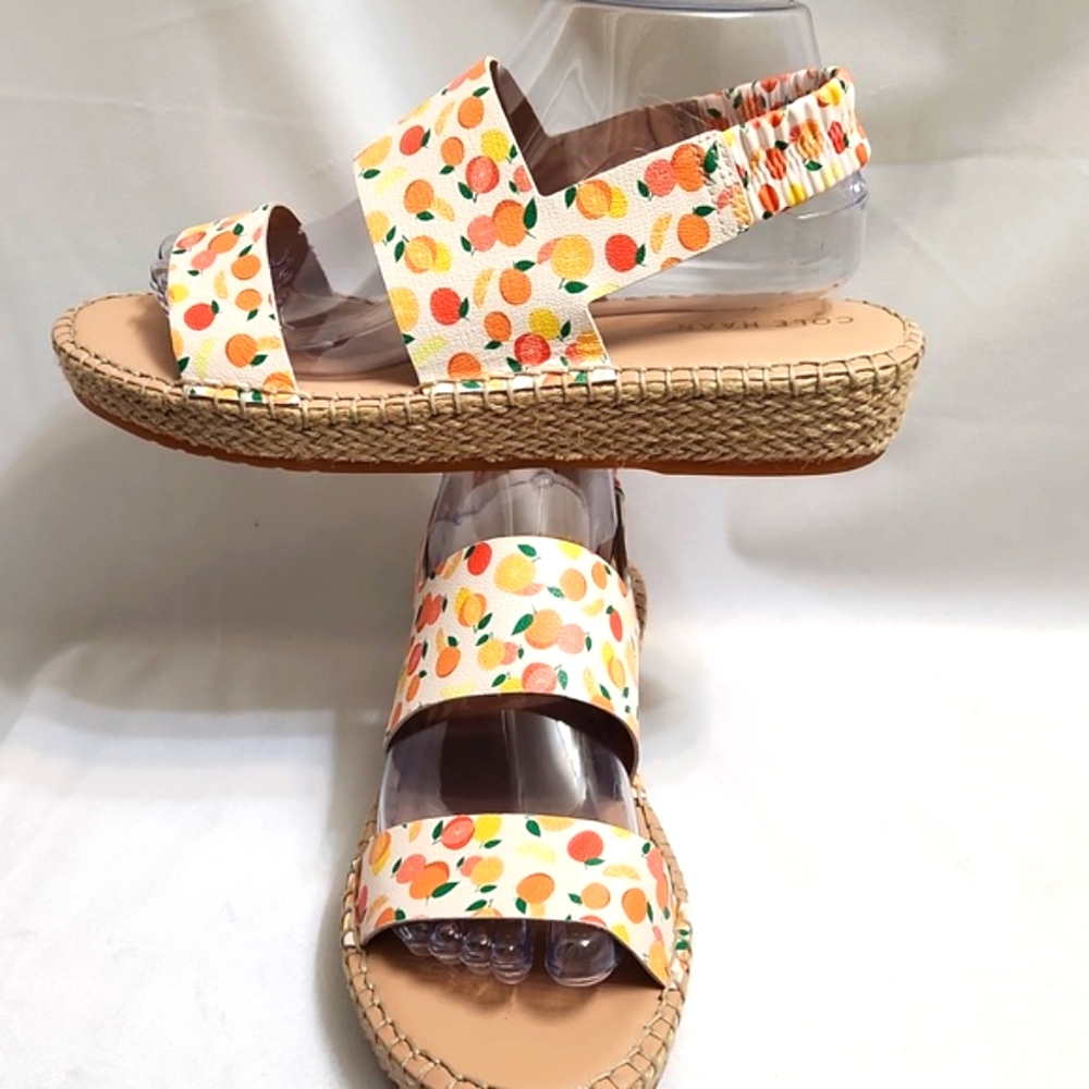 Cole Haan Grandseries Leather Fruit Filled Espadrille sandals (w sizes 7,8) - Picture 5 of 13